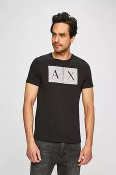Хлопковая футболка Armani Exchange, черный