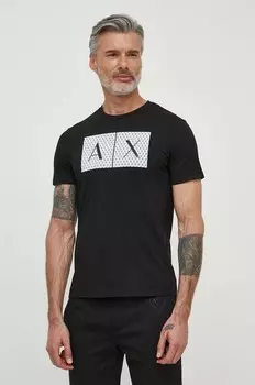 Хлопковая футболка Armani Exchange, черный