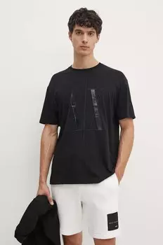 Хлопковая футболка Armani Exchange, черный