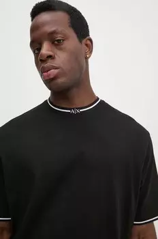 Хлопковая футболка Armani Exchange, черный