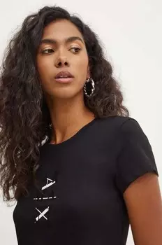 Хлопковая футболка Armani Exchange, черный