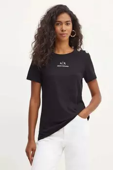 Хлопковая футболка Armani Exchange, черный