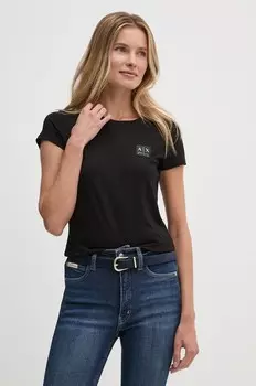 Хлопковая футболка Armani Exchange, черный