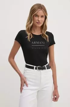 Хлопковая футболка Armani Exchange, черный