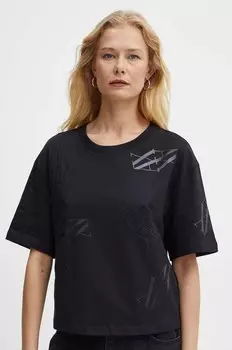 Хлопковая футболка Armani Exchange, черный