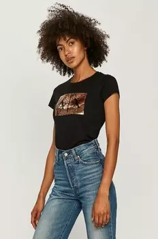 Хлопковая футболка Armani Exchange, черный