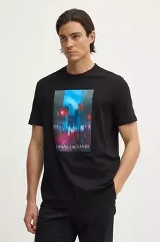 Хлопковая футболка Armani Exchange, черный