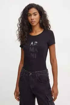 Хлопковая футболка Armani Exchange, черный
