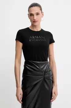 Хлопковая футболка Armani Exchange, черный
