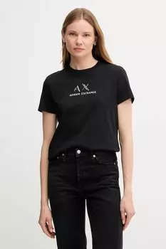Хлопковая футболка Armani Exchange, черный
