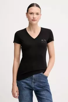 Хлопковая футболка Armani Exchange, черный