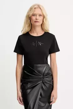 Хлопковая футболка Armani Exchange, черный