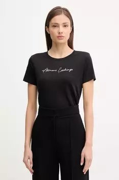 Хлопковая футболка Armani Exchange, черный