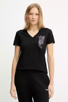 Хлопковая футболка Armani Exchange, черный