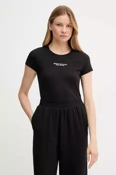 Хлопковая футболка Armani Exchange, черный