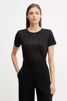 Хлопковая футболка Armani Exchange, черный