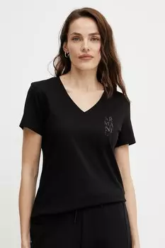 Хлопковая футболка Armani Exchange, черный