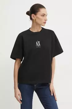 Хлопковая футболка Armani Exchange, черный