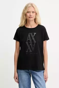 Хлопковая футболка Armani Exchange, черный