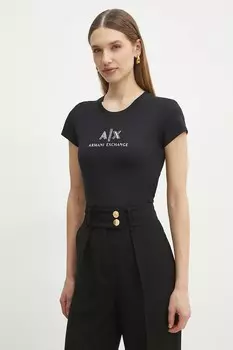Хлопковая футболка Armani Exchange, черный