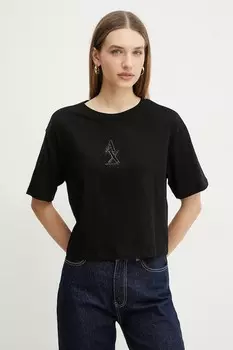 Хлопковая футболка Armani Exchange, черный