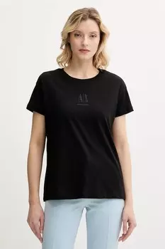 Хлопковая футболка Armani Exchange, черный