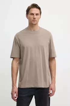 Хлопковая футболка Armani Exchange, коричневый