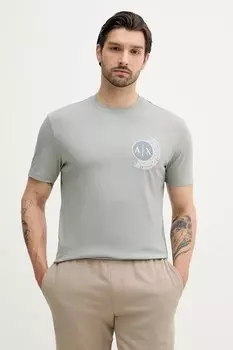Хлопковая футболка Armani Exchange, серый