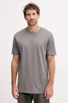 Хлопковая футболка Armani Exchange, серый