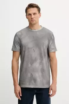 Хлопковая футболка Armani Exchange, серый