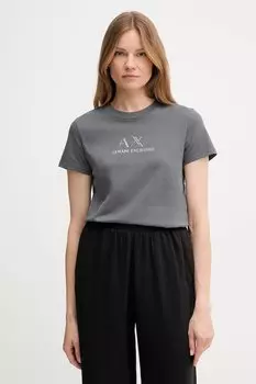 Хлопковая футболка Armani Exchange, серый
