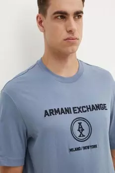 Хлопковая футболка Armani Exchange, синий