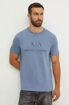 Хлопковая футболка Armani Exchange, синий
