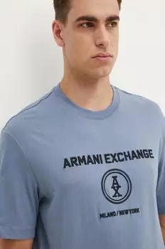 Хлопковая футболка Armani Exchange, синий
