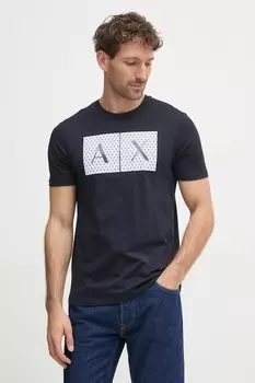Хлопковая футболка Armani Exchange, темно-синий
