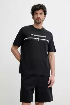 Хлопковая футболка Armani Exchange, темно-синий