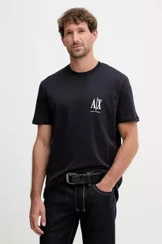 Хлопковая футболка Armani Exchange, темно-синий