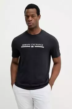 Хлопковая футболка Armani Exchange, темно-синий