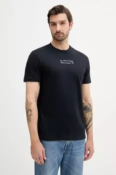 Хлопковая футболка Armani Exchange, темно-синий