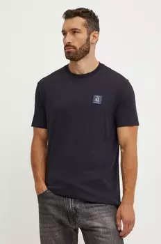 Хлопковая футболка Armani Exchange, темно-синий
