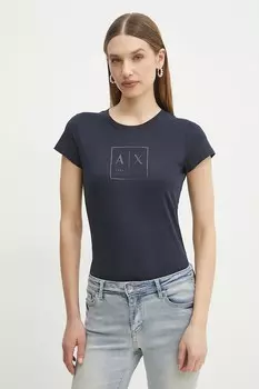 Хлопковая футболка Armani Exchange, темно-синий