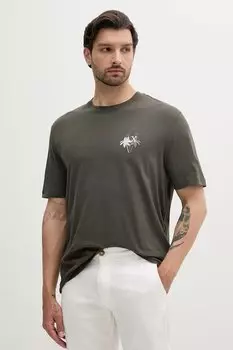 Хлопковая футболка Armani Exchange, зеленый