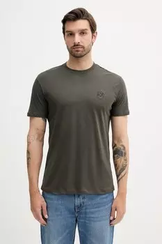 Хлопковая футболка Armani Exchange, зеленый