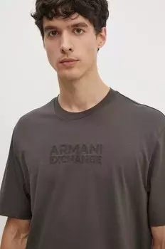 Хлопковая футболка Armani Exchange, зеленый