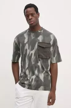 Хлопковая футболка Armani Exchange, зеленый