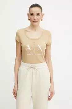 Хлопковая футболка Armani Exchange, зеленый