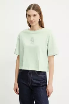 Хлопковая футболка Armani Exchange, зеленый