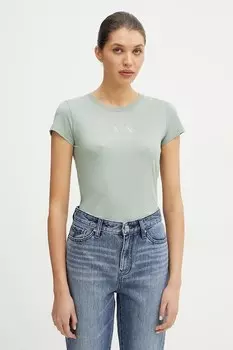 Хлопковая футболка Armani Exchange, зеленый