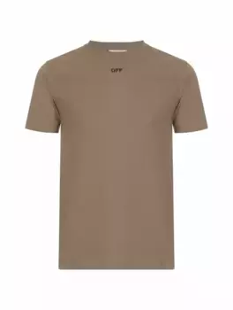 Хлопковая футболка Arrows Off-White, зелёный