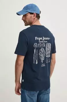 Хлопковая футболка ARRYN Pepe Jeans, темно-синий